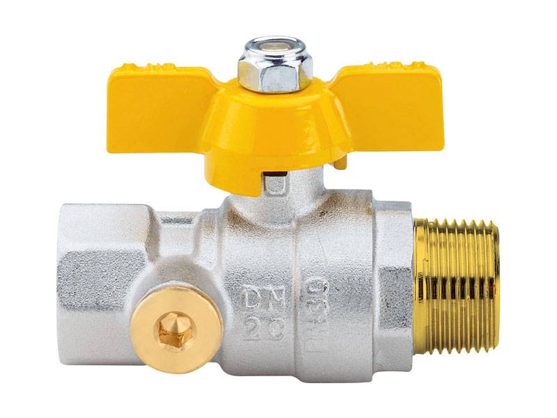 Enolgas Valvola a sfera TopTest per gas con presa di pressione FF 1 1/4 con leva 